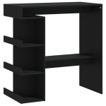 vidaXL Masă bar cu raft de depozitare, negru, 100x50x101,5 cm, PAL vidaXL Masă bar cu raft de depozitare, negru, 100x50x101,5 cm, PAL