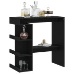 vidaXL Masă bar cu raft de depozitare, negru, 100x50x101,5 cm, PAL vidaXL Masă bar cu raft de depozitare, negru, 100x50x101,5 cm, PAL