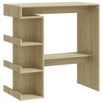 vidaXL Masă bar cu raft depozitare stejar sonoma 100x50x101,5 cm PAL vidaXL Masă bar cu raft depozitare stejar sonoma 100x50x101,5 cm PAL
