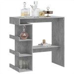 vidaXL Masă bar cu raft de depozitare, gri beton, 100x50x101,5 cm, PAL vidaXL Masă bar cu raft de depozitare, gri beton, 100x50x101,5 cm, PAL