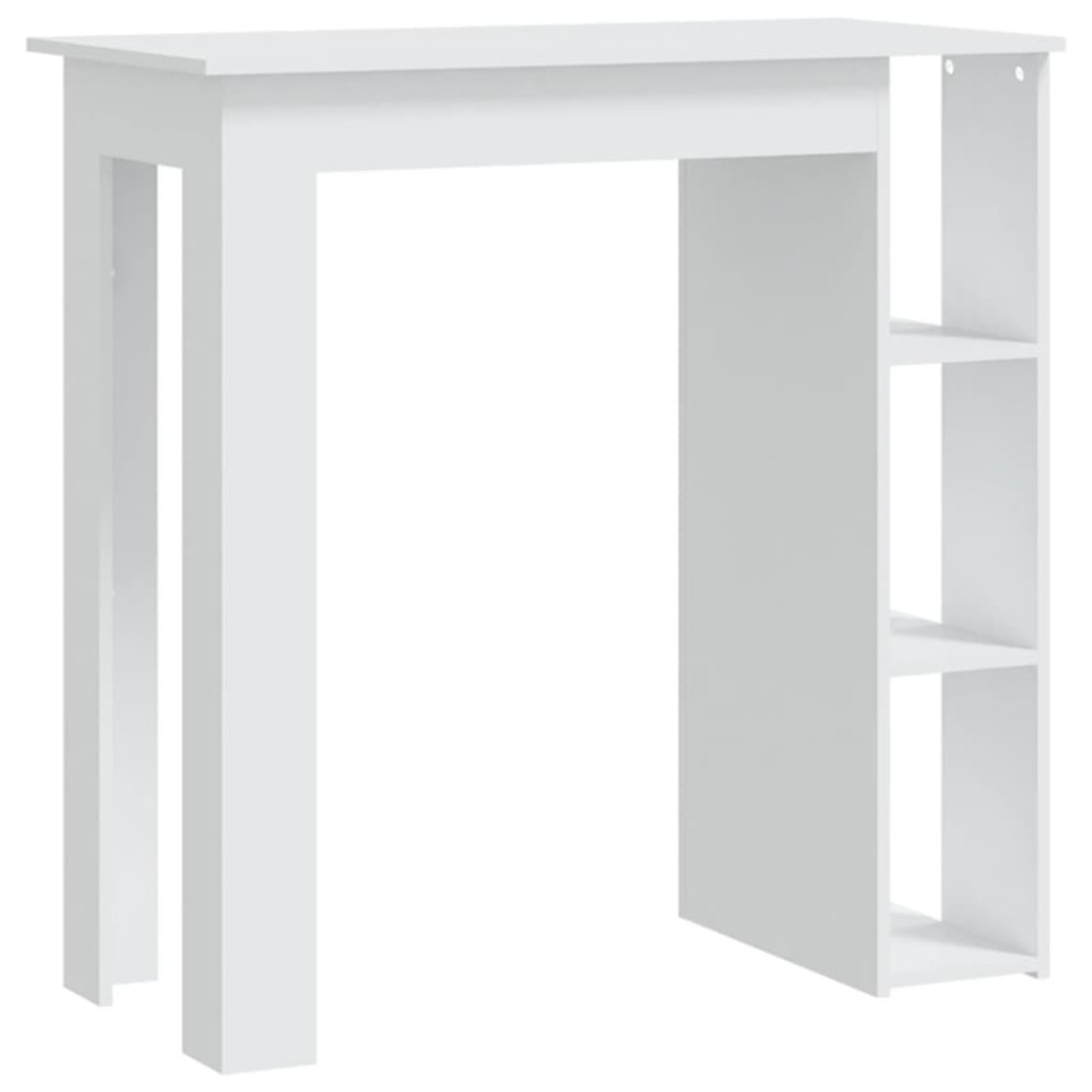 vidaXL Masă de bar cu raft, alb, 102x50x103,5 cm, PAL