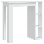 vidaXL Masă de bar cu raft, alb, 102x50x103,5 cm, PAL vidaXL Masă de bar cu raft, alb, 102x50x103,5 cm, PAL
