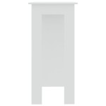 vidaXL Masă de bar cu raft, alb, 102x50x103,5 cm, PAL vidaXL Masă de bar cu raft, alb, 102x50x103,5 cm, PAL