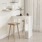 vidaXL Masă de bar cu raft, alb, 102x50x103,5 cm, PAL vidaXL Masă de bar cu raft, alb, 102x50x103,5 cm, PAL