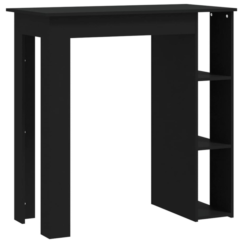 vidaXL Masă de bar cu raft, negru, 102x50x103,5 cm, PAL