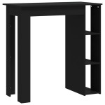 vidaXL Masă de bar cu raft, negru, 102x50x103,5 cm, PAL vidaXL Masă de bar cu raft, negru, 102x50x103,5 cm, PAL