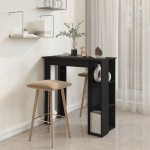 vidaXL Masă de bar cu raft, negru, 102x50x103,5 cm, PAL vidaXL Masă de bar cu raft, negru, 102x50x103,5 cm, PAL
