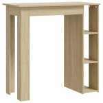 vidaXL Masă de bar cu raft, stejar Sonoma, 102x50x103,5 cm, PAL
