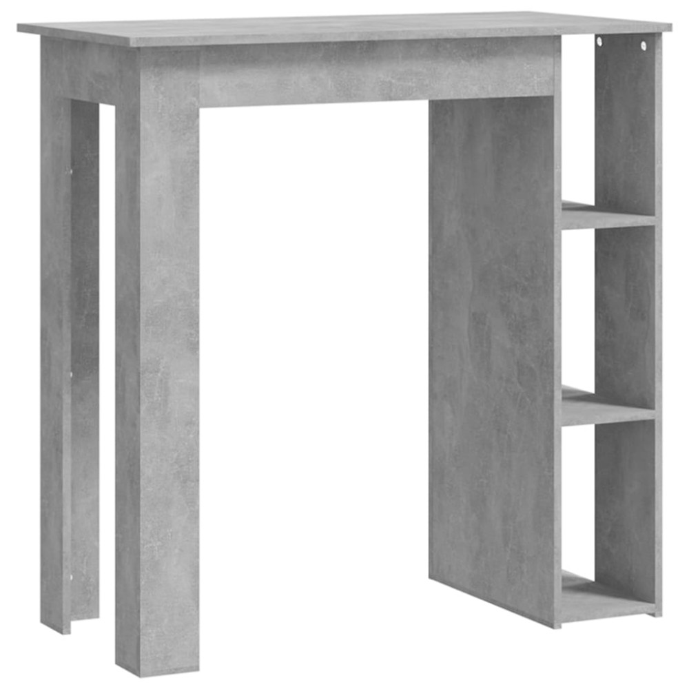 vidaXL Masă de bar cu raft, gri beton,102x50x103,5 cm, PAL