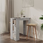 vidaXL Masă de bar cu raft, gri beton,102x50x103,5 cm, PAL vidaXL Masă de bar cu raft, gri beton,102x50x103,5 cm, PAL