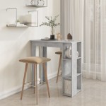 vidaXL Masă de bar cu raft, gri beton,102x50x103,5 cm, PAL vidaXL Masă de bar cu raft, gri beton,102x50x103,5 cm, PAL