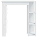 vidaXL Masă de bar cu raft, alb extralucios, 102x50x103,5 cm, PAL