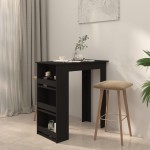 vidaXL Masă de bar cu raft de depozitare, negru, 102x50x103,5 cm, PAL vidaXL Masă de bar cu raft de depozitare, negru, 102x50x103,5 cm, PAL