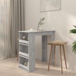 vidaXL Masă de bar cu raft de depozitare, gri beton, 102x50x103,5 cm