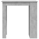 vidaXL Masă de bar cu raft de depozitare, gri beton, 102x50x103,5 cm