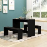vidaXL Set mobilier de bucătărie, 3 piese, negru, PAL vidaXL Set mobilier de bucătărie, 3 piese, negru, PAL