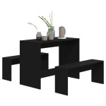 vidaXL Set mobilier de bucătărie, 3 piese, negru, PAL vidaXL Set mobilier de bucătărie, 3 piese, negru, PAL