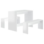 vidaXL Set mobilier de bucătărie, 3 piese, alb extralucios, PAL vidaXL Set mobilier de bucătărie, 3 piese, alb extralucios, PAL