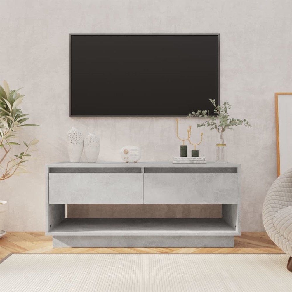 vidaXL Comodă TV, gri beton, 102x41x44 cm, PAL