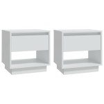 vidaXL Noptiere, alb, 2 buc., 45x34x44 cm, PAL vidaXL Noptiere, alb, 2 buc., 45x34x44 cm, PAL