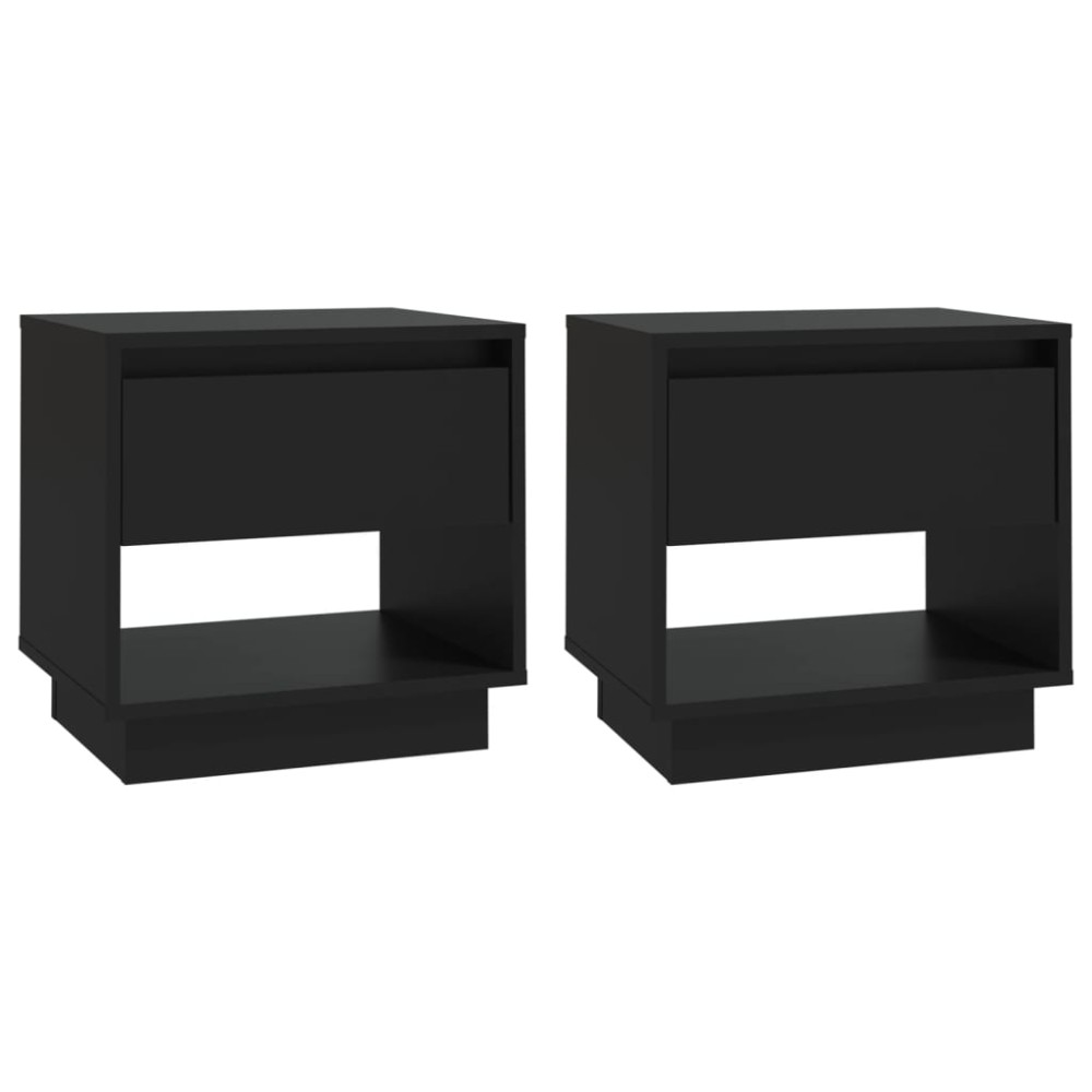 vidaXL Noptiere, negru, 2 buc., 45x34x44 cm, PAL