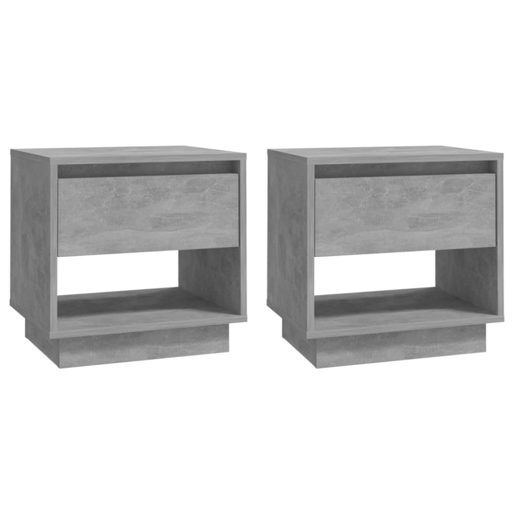 vidaXL Noptiere, 2 buc., gri beton, 45x34x44 cm, PAL