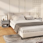 vidaXL Noptiere, 2 buc., gri beton, 45x34x44 cm, PAL