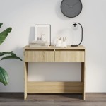 vidaXL Masă consolă, stejar sonoma, 89x41x76,5 cm, oțel vidaXL Masă consolă, stejar sonoma, 89x41x76,5 cm, oțel