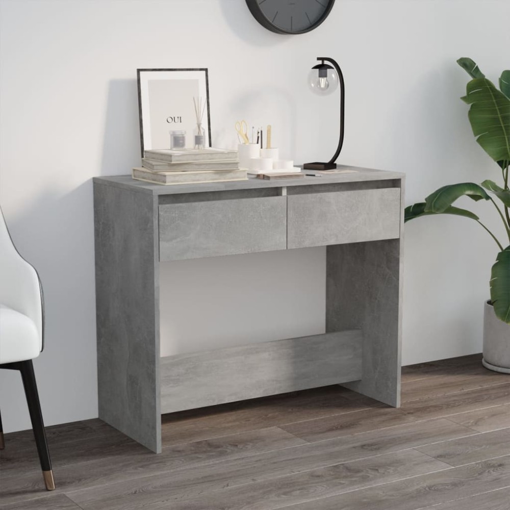 vidaXL Masă consolă, gri beton, 89x41x76,5 cm, oțel
