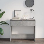 vidaXL Masă consolă, gri beton, 89x41x76,5 cm, oțel