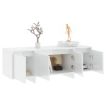 vidaXL Comodă TV, alb extralucios, 120x30x40,5 cm, PAL vidaXL Comodă TV, alb extralucios, 120x30x40,5 cm, PAL
