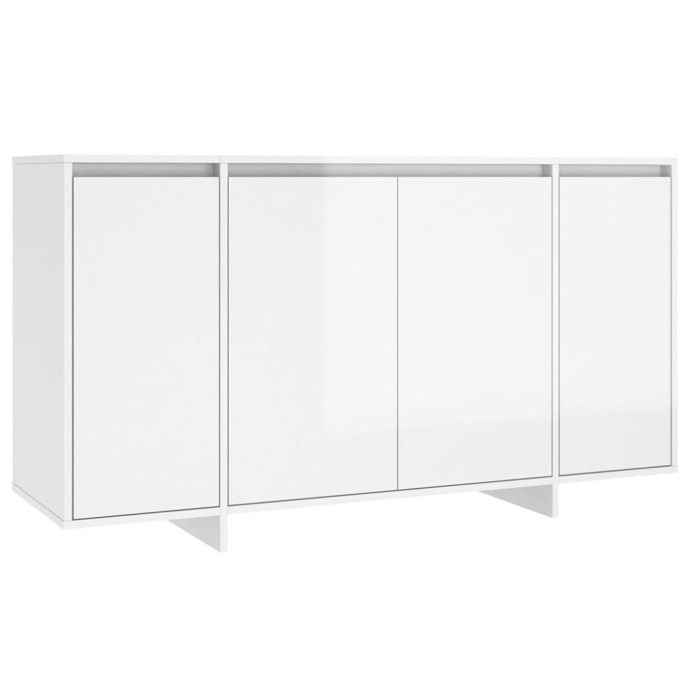vidaXL Servantă, alb extralucios, 135x41x75 cm, PAL