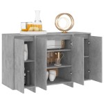 vidaXL Servantă, gri beton, 120x41x75 cm, PAL