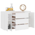 vidaXL Servantă cu 3 sertare, alb, 120x41x75 cm, PAL