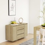 vidaXL Servantă cu 3 sertare, stejar Sonoma, 120x41x75 cm, PAL vidaXL Servantă cu 3 sertare, stejar Sonoma, 120x41x75 cm, PAL