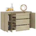 vidaXL Servantă cu 3 sertare, stejar Sonoma, 120x41x75 cm, PAL vidaXL Servantă cu 3 sertare, stejar Sonoma, 120x41x75 cm, PAL