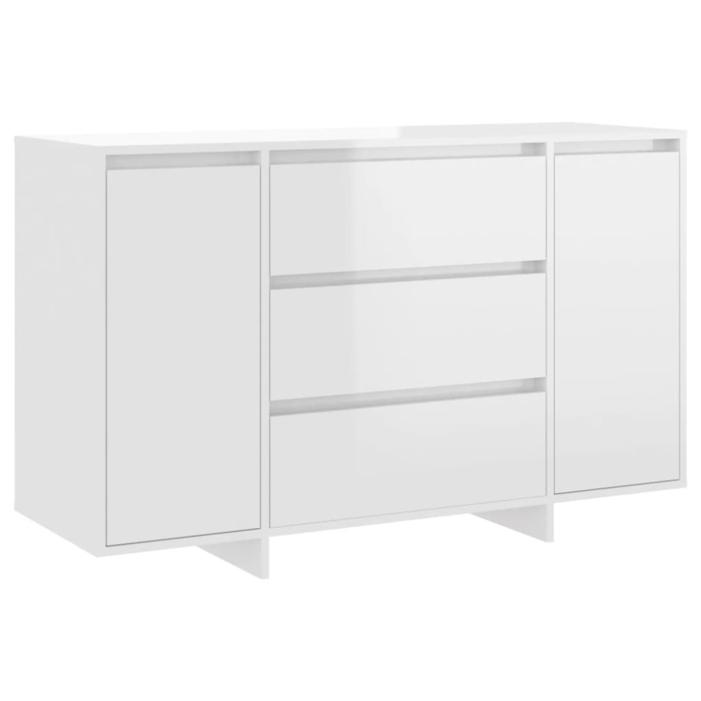 vidaXL Servantă cu 3 sertare, alb extralucios, 120x41x75 cm, PAL