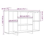 vidaXL Servantă, gri beton, 120x30x75 cm, PAL