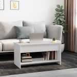 vidaXL Măsuță de cafea, alb, 102x50x52,5 cm, lemn compozit