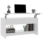 vidaXL Măsuță de cafea, alb, 102x50x52,5 cm, lemn compozit