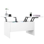 vidaXL Măsuță de cafea, alb, 80x50x42,5 cm, lemn prelucrat
