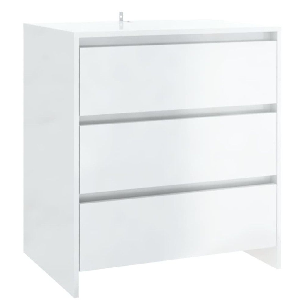 vidaXL Servantă, alb extralucios, 70x41x75 cm, lemn prelucrat
