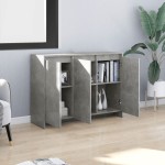 vidaXL Servantă, gri beton, 102x33x75 cm, lemn prelucrat vidaXL Servantă, gri beton, 102x33x75 cm, lemn prelucrat