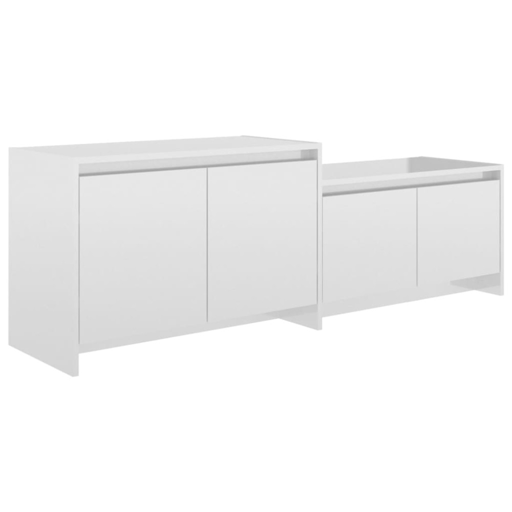 vidaXL Comodă TV, alb extralucios, 146,5x35x50 cm, PAL