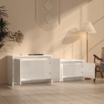 vidaXL Comodă TV, alb extralucios, 146,5x35x50 cm, PAL