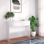 vidaXL Masă consolă, alb, 100x35x76,5 cm, PAL vidaXL Masă consolă, alb, 100x35x76,5 cm, PAL