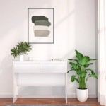 vidaXL Masă consolă, alb, 100x35x76,5 cm, PAL vidaXL Masă consolă, alb, 100x35x76,5 cm, PAL