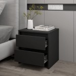 vidaXL Noptieră, negru, 45x34,5x44,5 cm, PAL