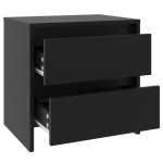 vidaXL Noptiere, 2 buc., negru, 45x34,5x44,5 cm, PAL vidaXL Noptiere, 2 buc., negru, 45x34,5x44,5 cm, PAL