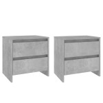 vidaXL Noptiere, 2 buc., gri beton, 45x34,5x44,5 cm, PAL vidaXL Noptiere, 2 buc., gri beton, 45x34,5x44,5 cm, PAL